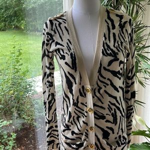 Literature Nior wool long Cardigan animal print sweater